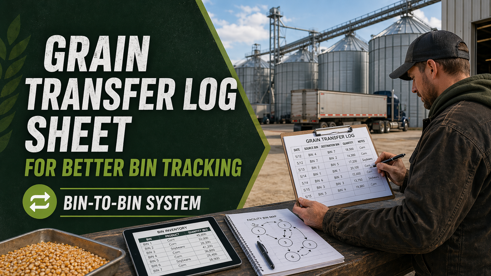 Grain Transfer Log Sheet for Better Bin Tracking