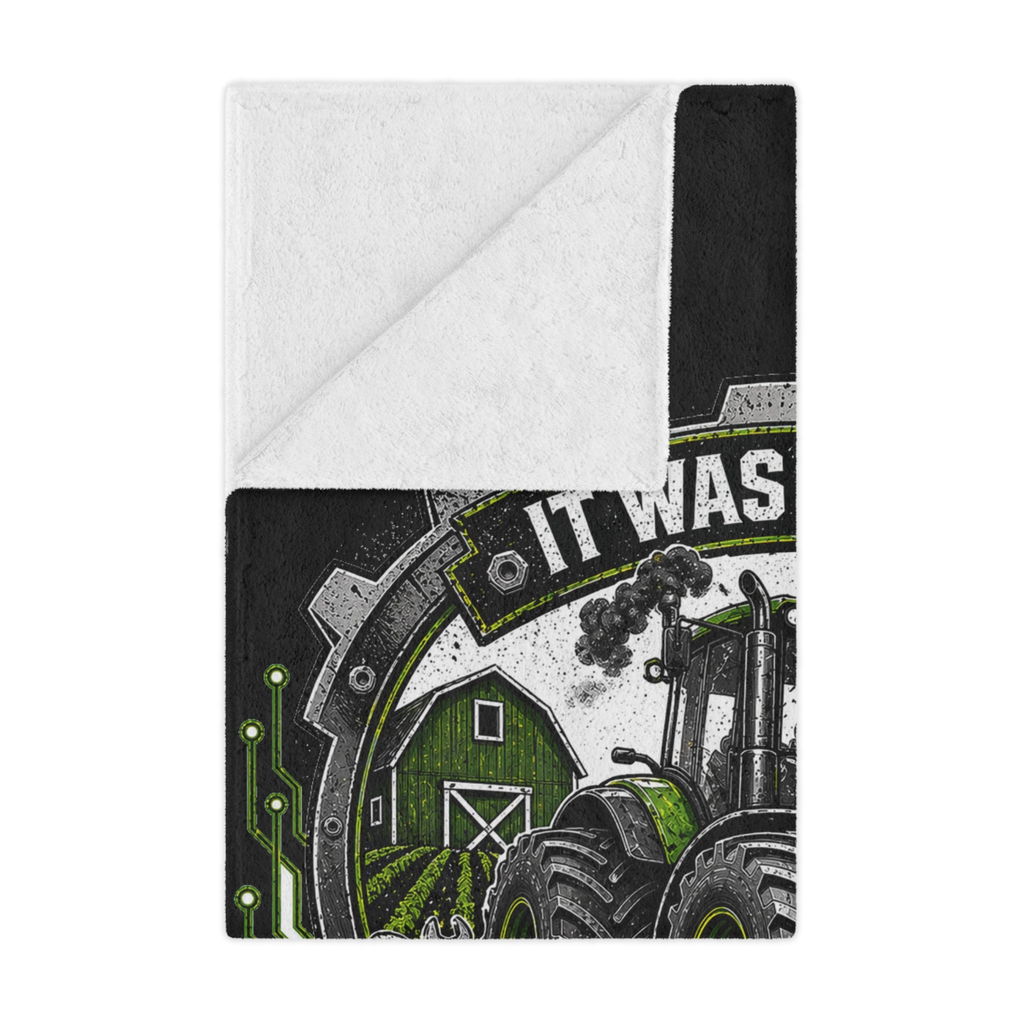 It Was Running When I Parked It Minky Blanket — Funny Tractor Farm Tech Throw for Farmers