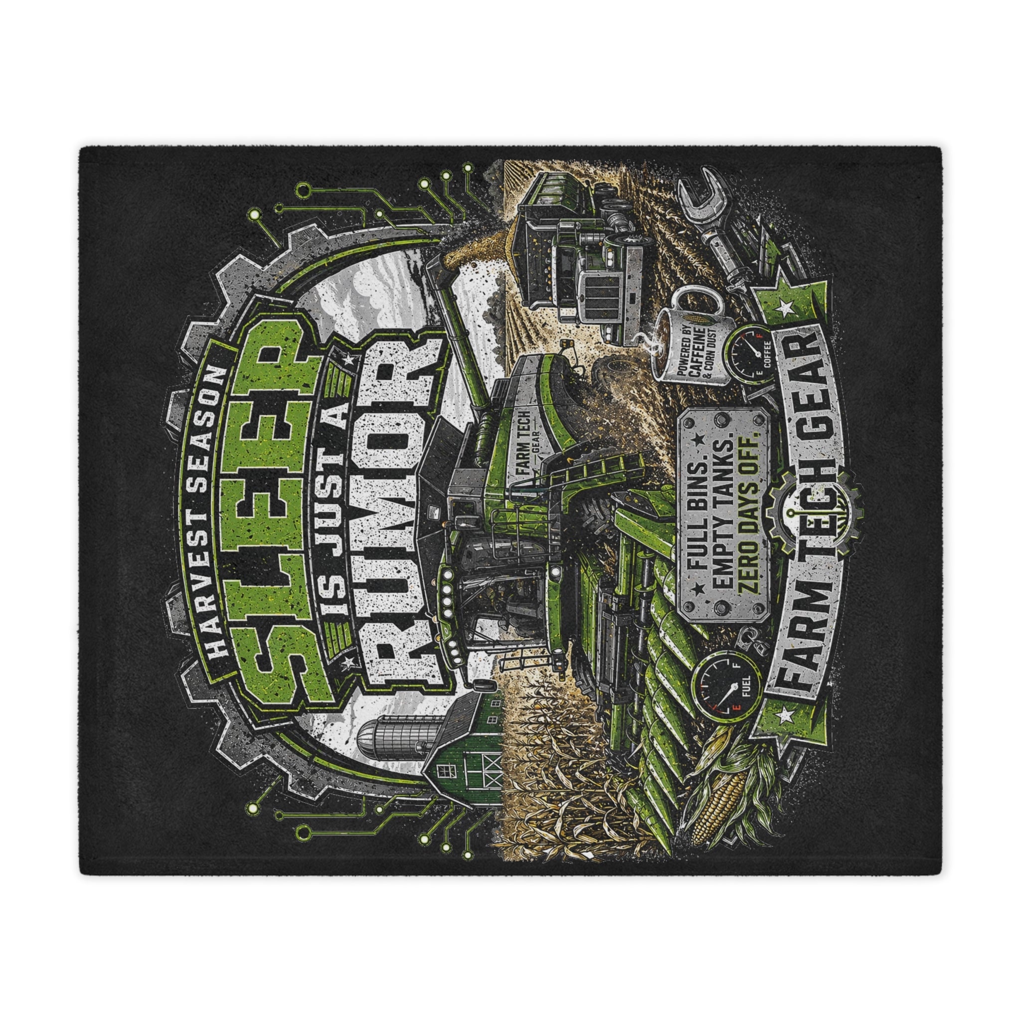 "Sleep Is Just A Rumor" Farm Harvest Throw for Farmers