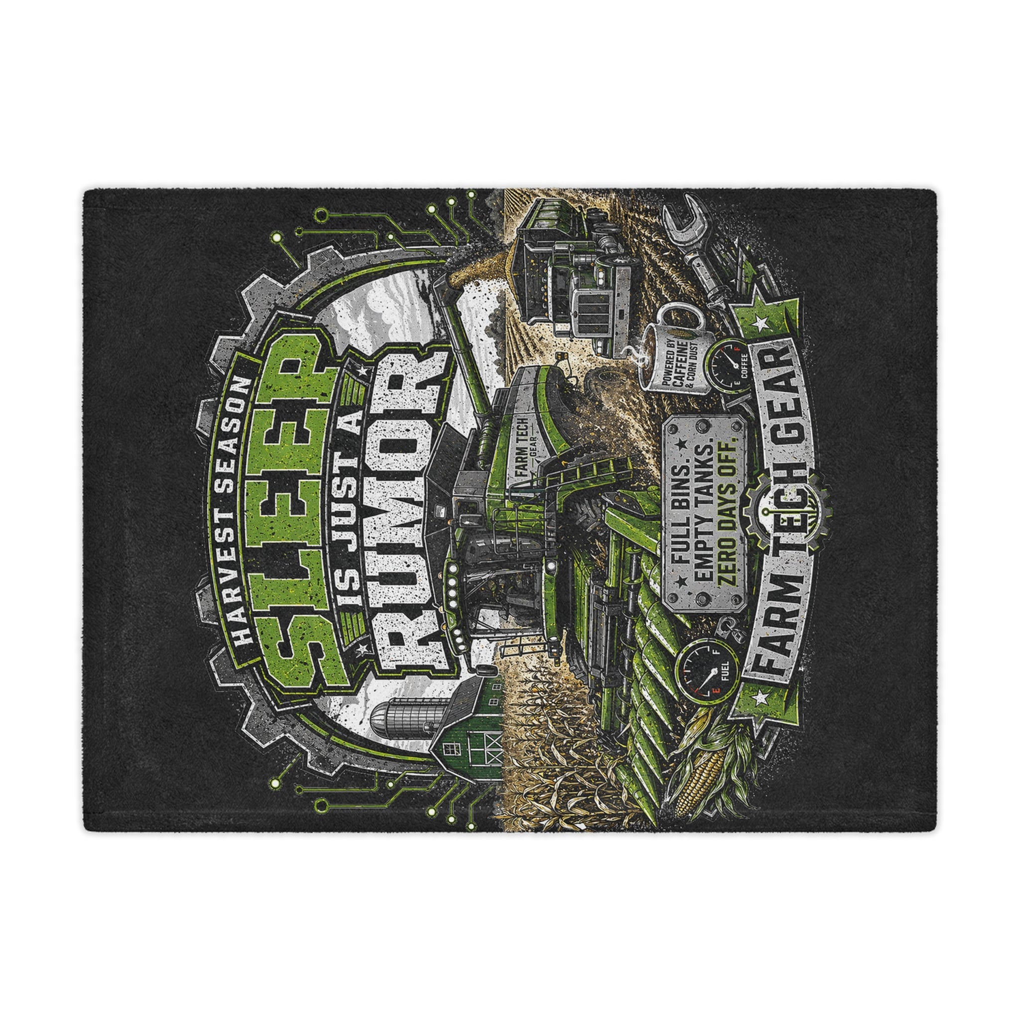 "Sleep Is Just A Rumor" Farm Harvest Throw for Farmers