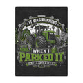 It Was Running When I Parked It Minky Blanket — Funny Tractor Farm Tech Throw for Farmers