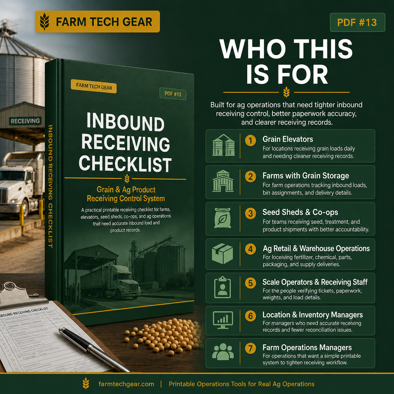 Inbound Receiving Checklist PDF | Grain & Ag Product Receiving Control System