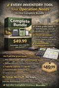 AgShed Complete Farm Inventory System + Grain Shrink Calculator + Grain Bin Capacity Calculator Bundle