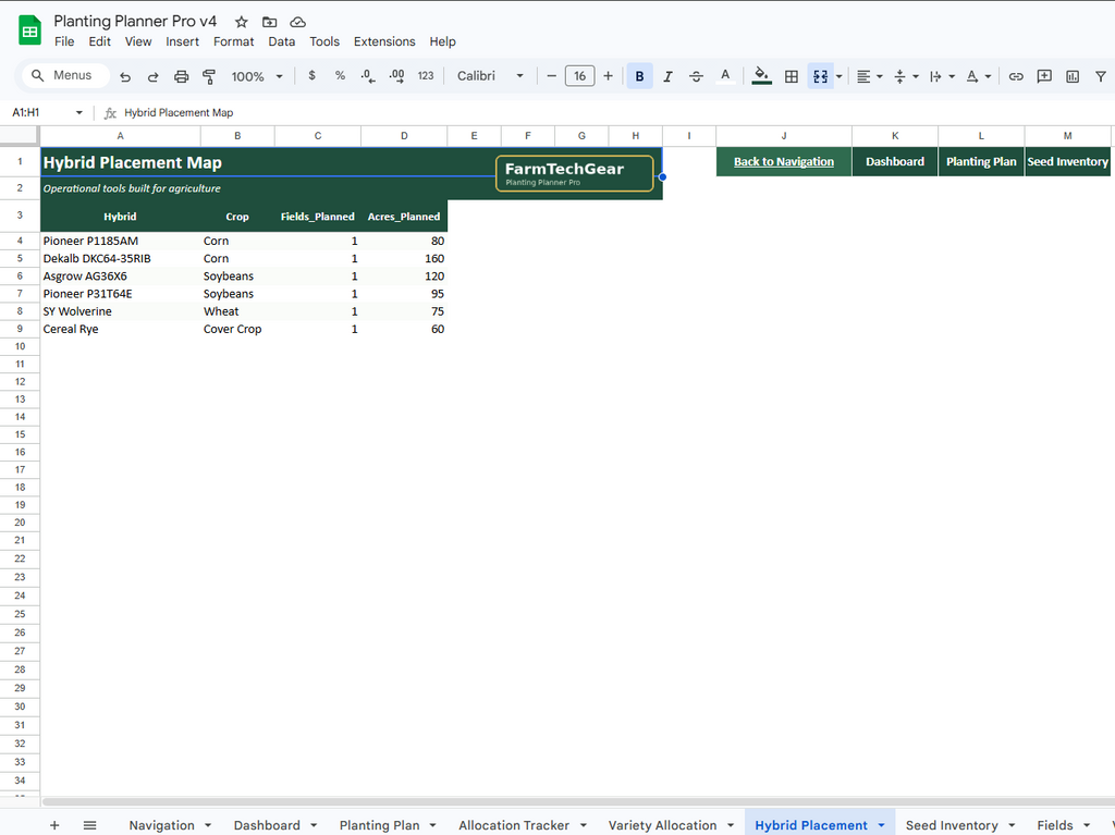 Planting Planner Pro – Field Planning & Seed Allocation System for Row Crop Farms
