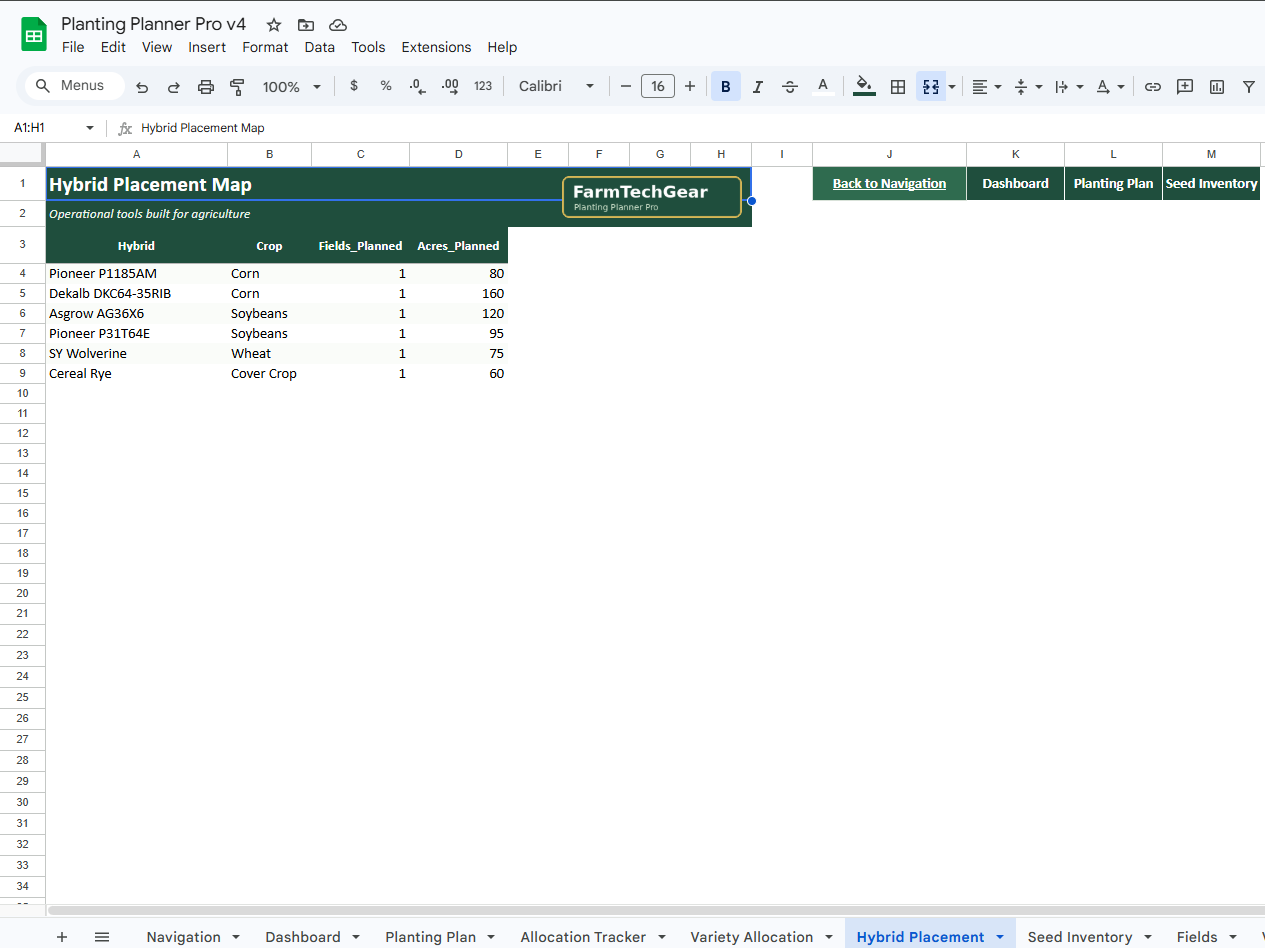 Planting Planner Pro – Field Planning & Seed Allocation System for Row Crop Farms