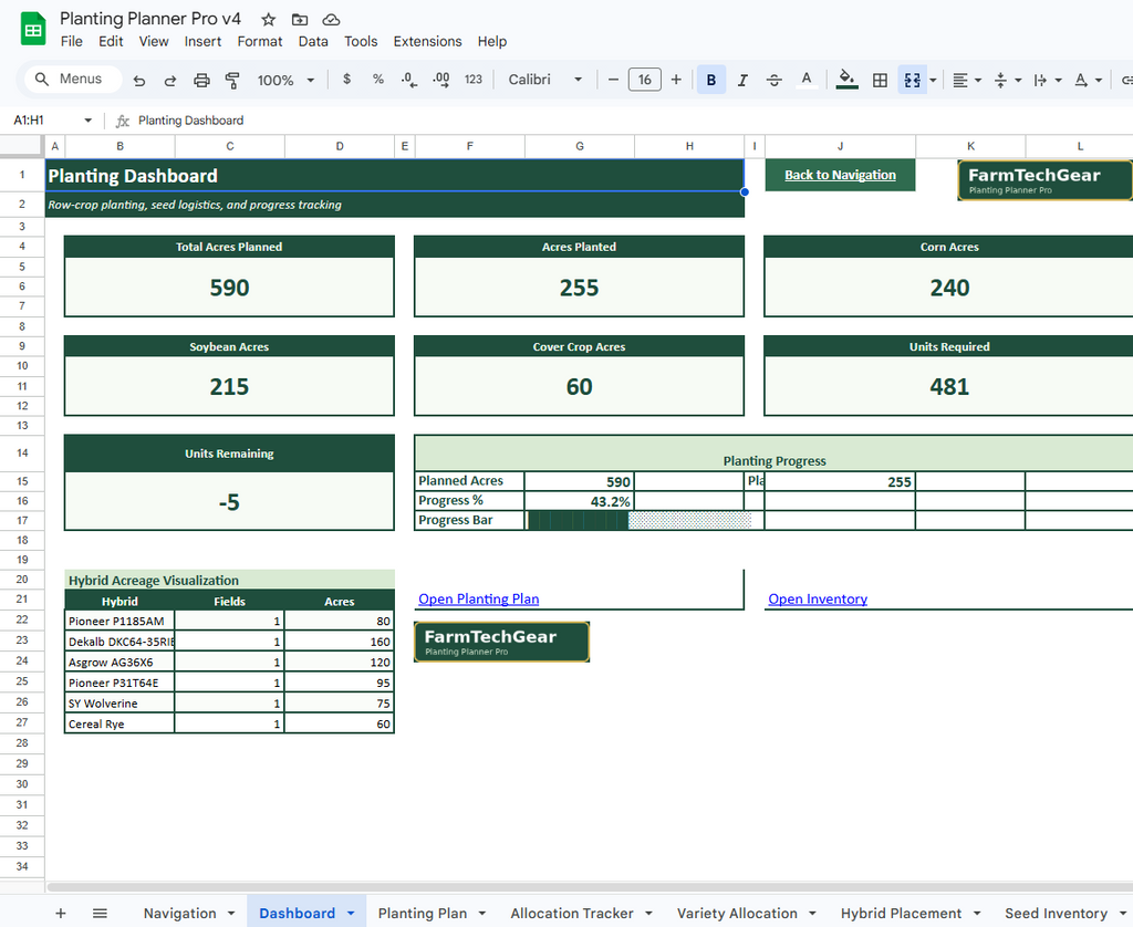 Planting Planner Pro – Field Planning & Seed Allocation System for Row Crop Farms