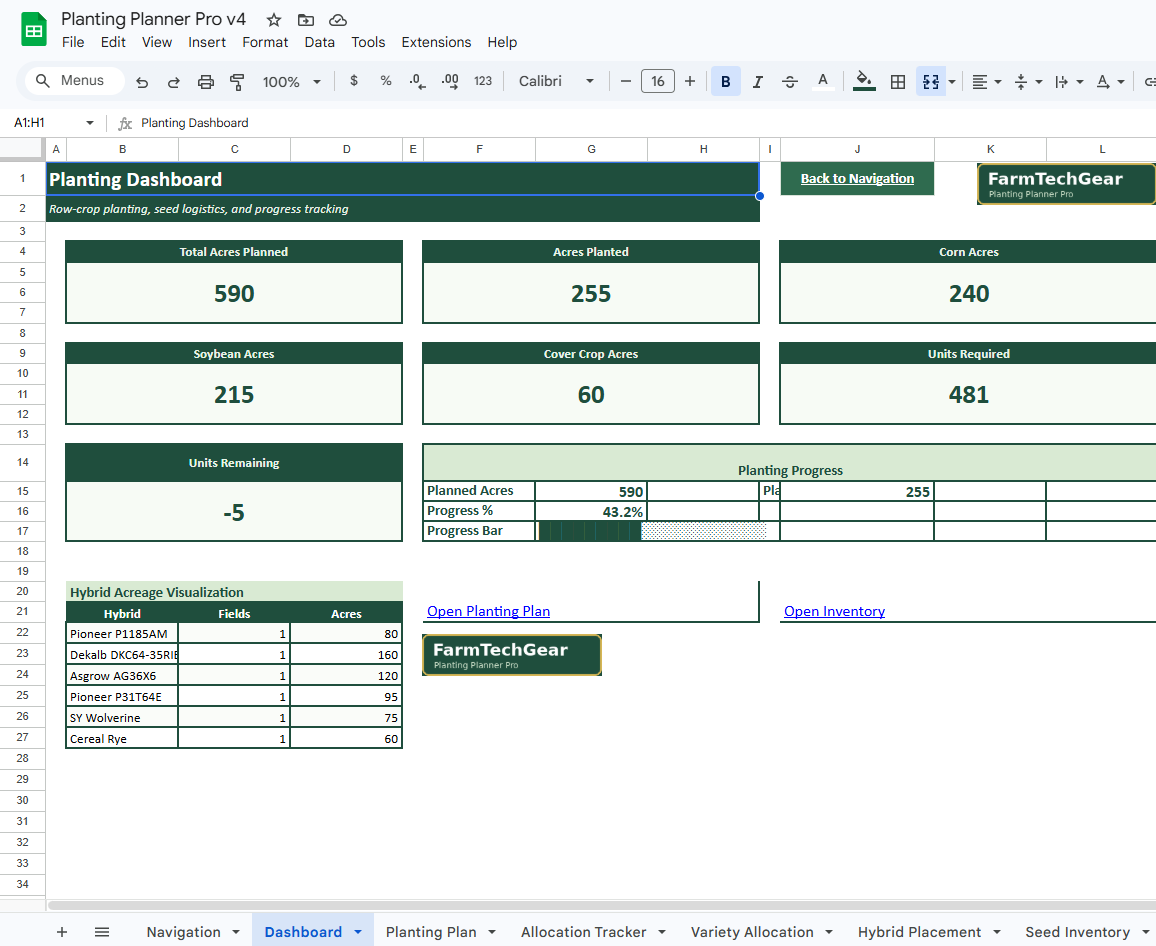 Planting Planner Pro – Field Planning & Seed Allocation System for Row Crop Farms